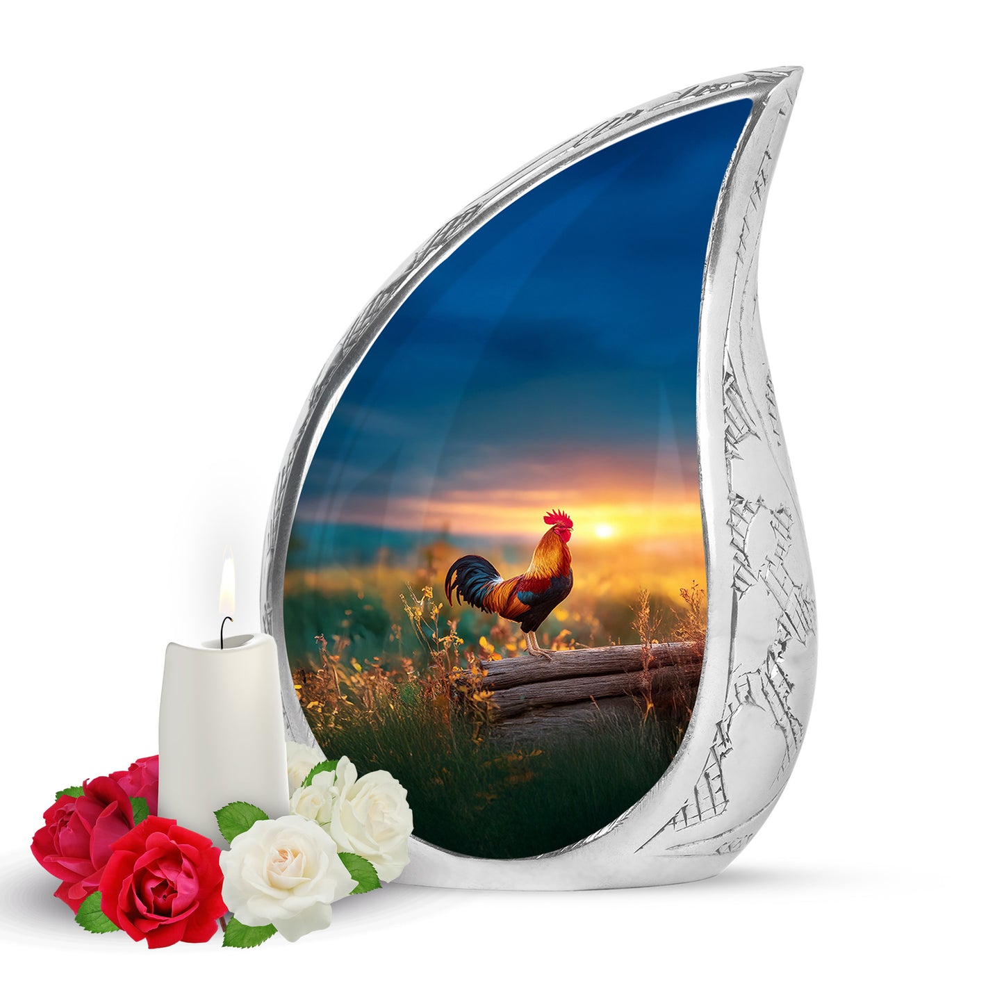 Hallowed Hen Cremation Urns for Human Ashes - Blue 10-inch - Yatskia