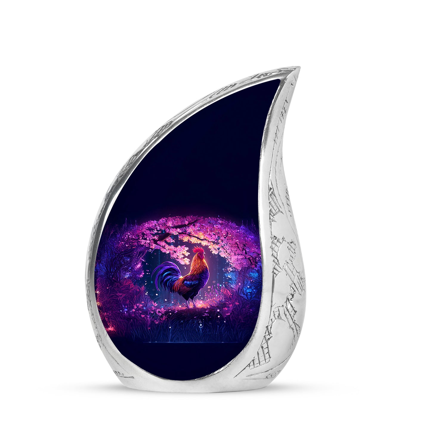 Personalized Refined Hen Cremation Urns - Purple 10-inch, 200 cu in - Yatskia