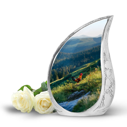 Personalized Blue Heavenly Hen Cremation Urns for Human Ashes - 10-inch, 200 cu in - Yatskia