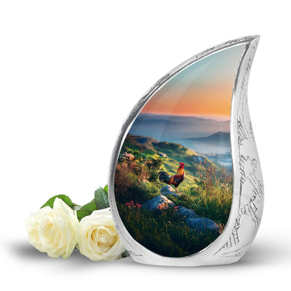 Regal Hen Memorial Cremation Urns - Blue 10-inch, 200 cu in - Yatskia