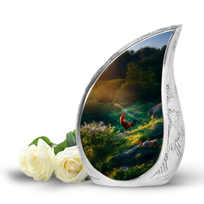 Personalized Hen Cremation Urns - Wondrous Gold 10-inch, 200 cu in - Yatskia