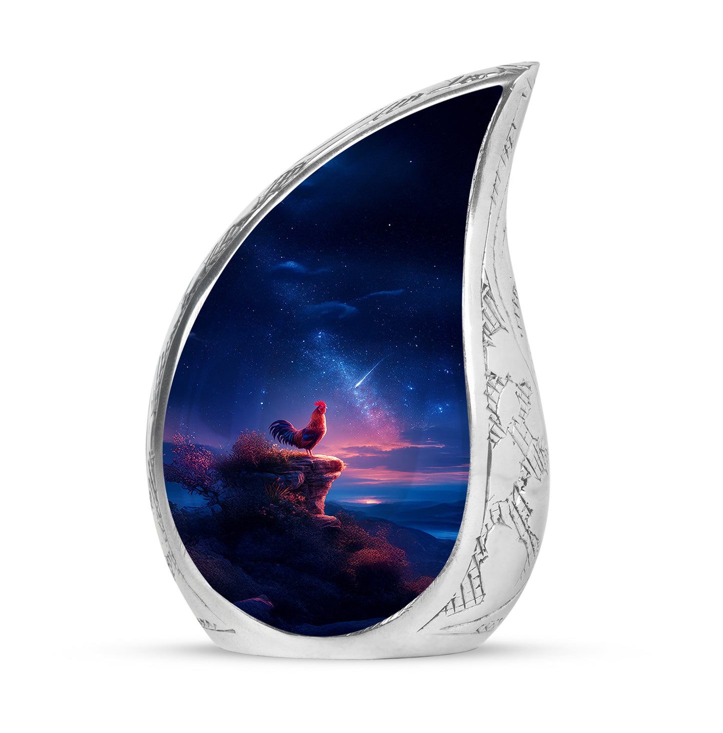Blue Breathtaking Hen Memorial Urn for Ashes - 10-inch, 200 cu in - Yatskia