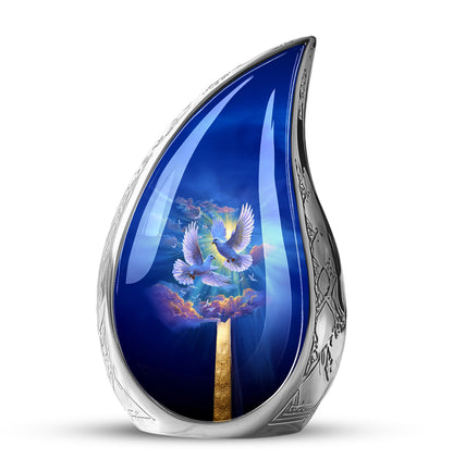 Sublime Dove Cremation Urns for Human Ashes - Blue 10-inch - Yatskia