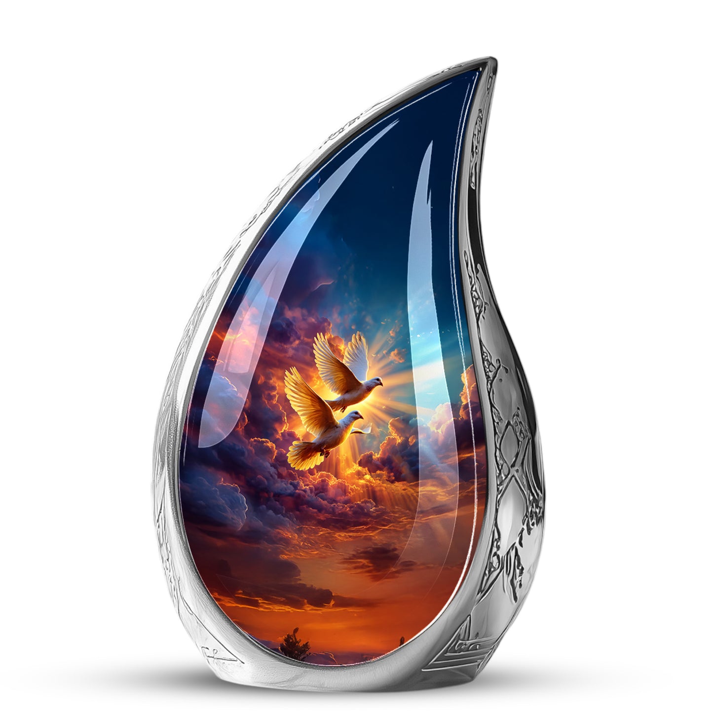 Blue Dove Cremation Urns - Imperial Commemoration 10-inch, 200 cu in - Yatskia