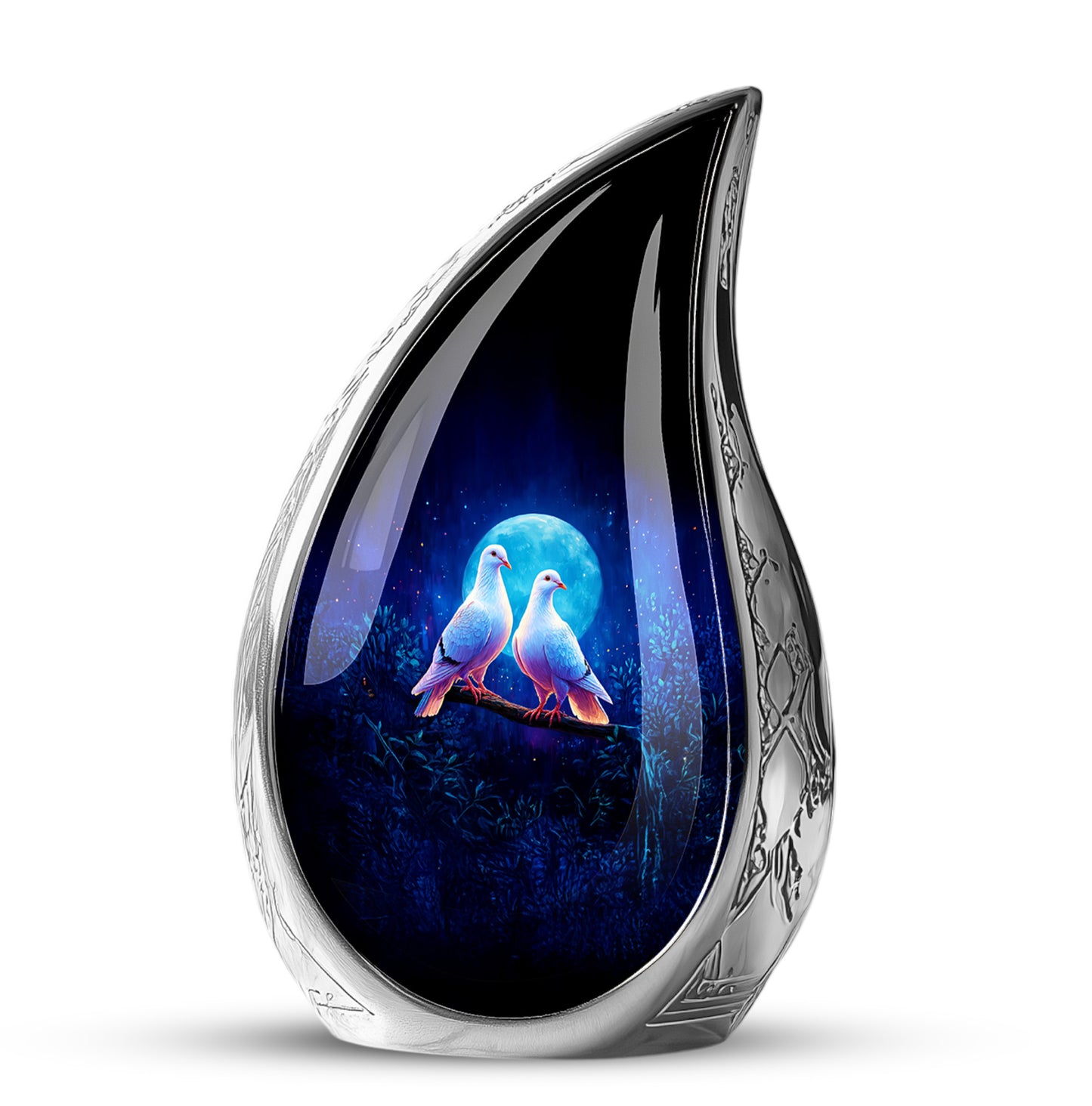 Resplendent Blue Dove Cremation Urn for Ashes - 10-inch, 200 cu in - Yatskia