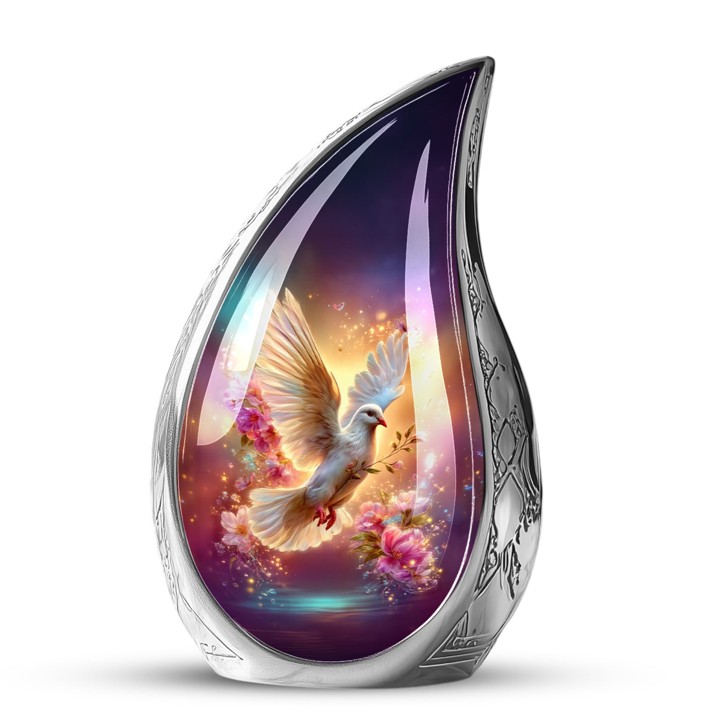 Radiant Dove Memorial Cremation Urns - Blue 10-inch, 200 cu in - Yatskia