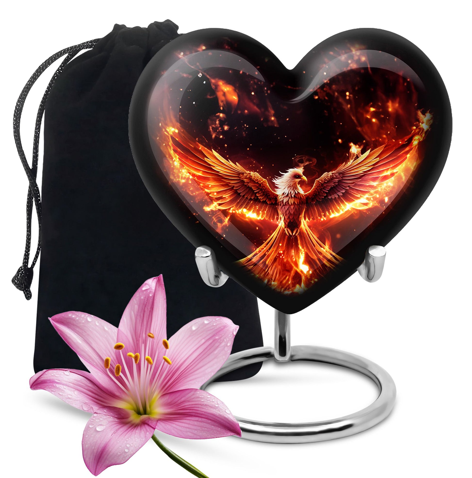 Classic Phoenix Urn - Aluminium Ash Holder for Male and Female