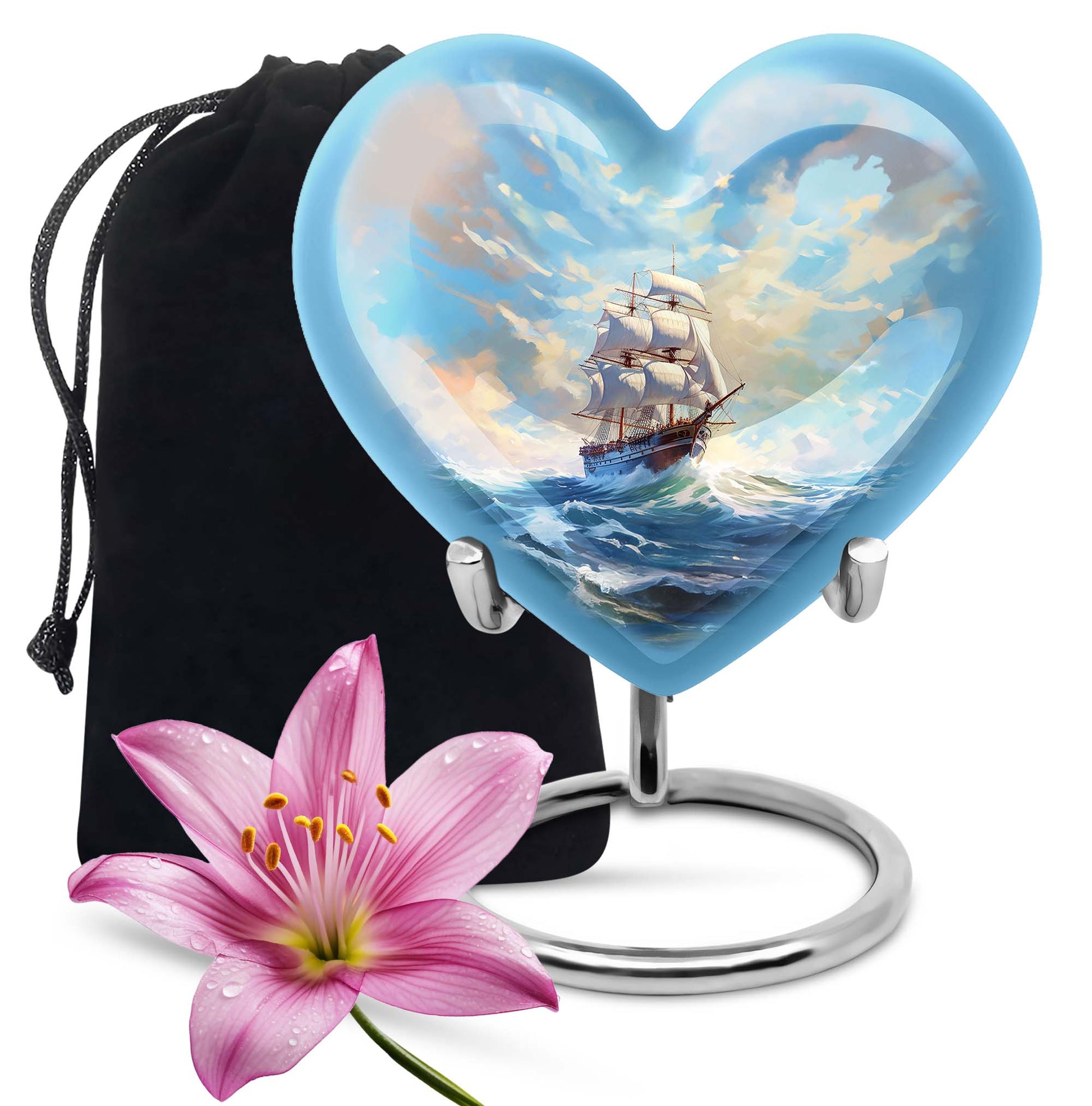 Sailing Ship Urn For Women & Men - Ocean Keepsake Urns For Human Ashes
