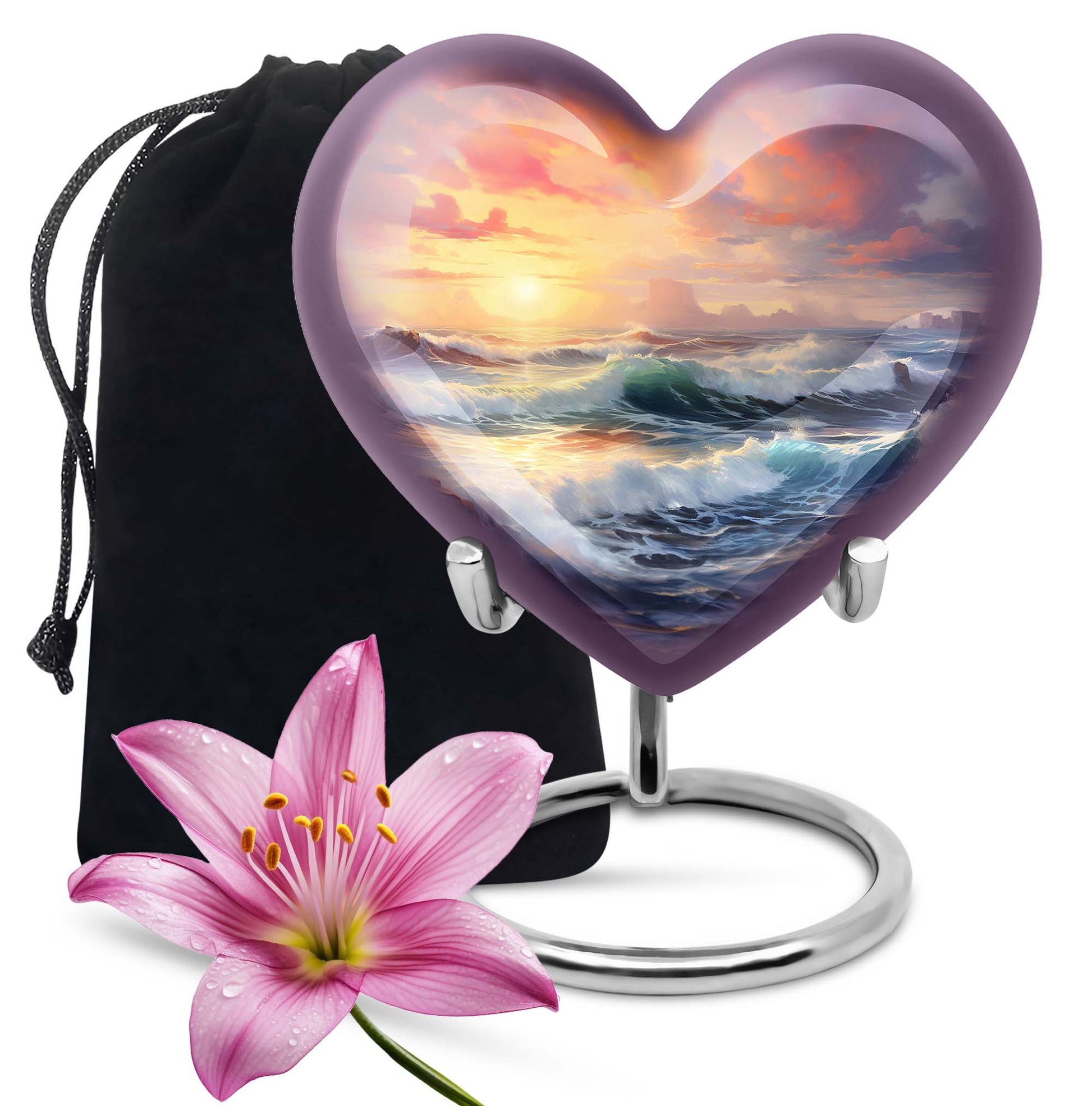 Ocean Sunset Cremation Urn For Mom – Beach Memorial Urns For Ashes