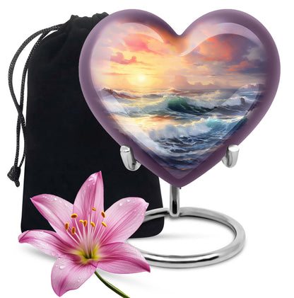 Personalized Ocean Cremation Urn for Mom - 10-inch, 200 cu in - Yatskia