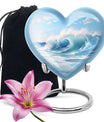 Ocean Waves Memorial Cremation Urn For Human Ashes– Sea Urn Keepsake For Funeral