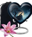 Wolf Cremation Keepsake Urn – Full Moon Night Funeral Ashes Urn