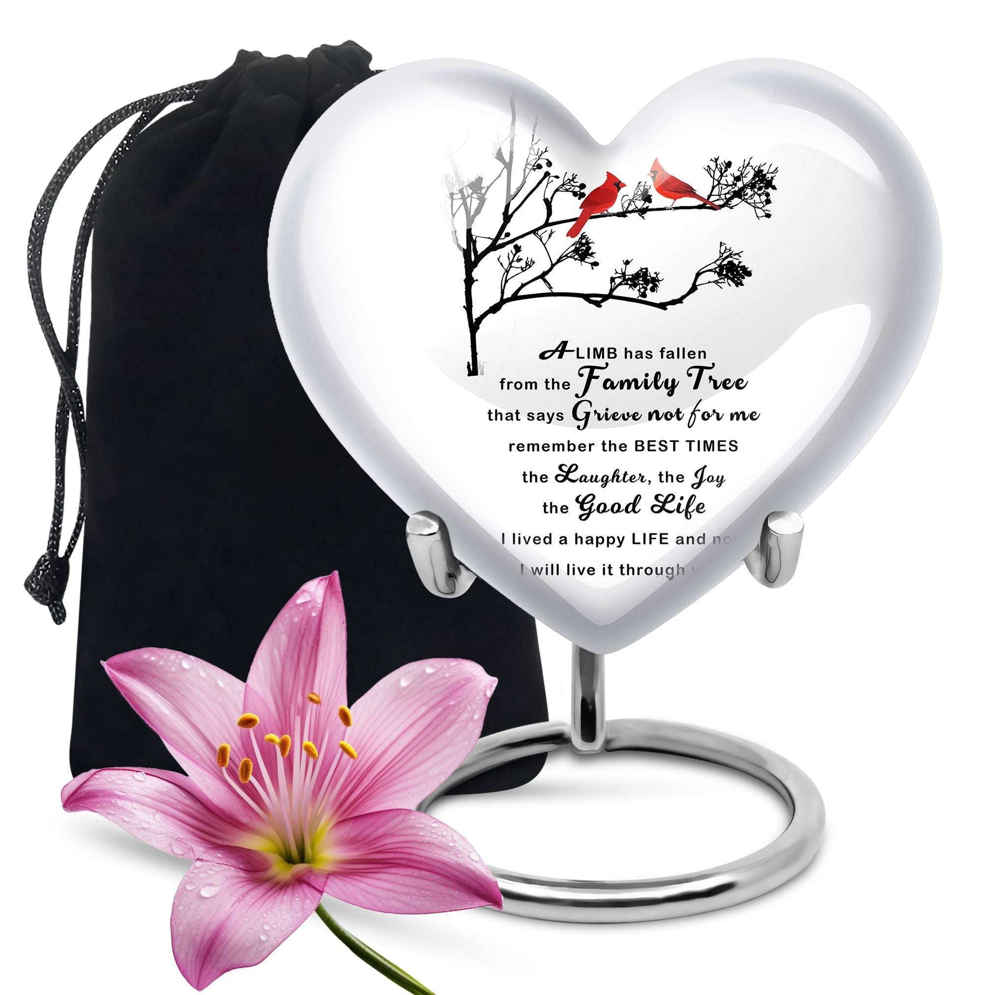 Red Cardinal Bird Art Cremation Urn for Adults - Large Urn For Ashes For Women