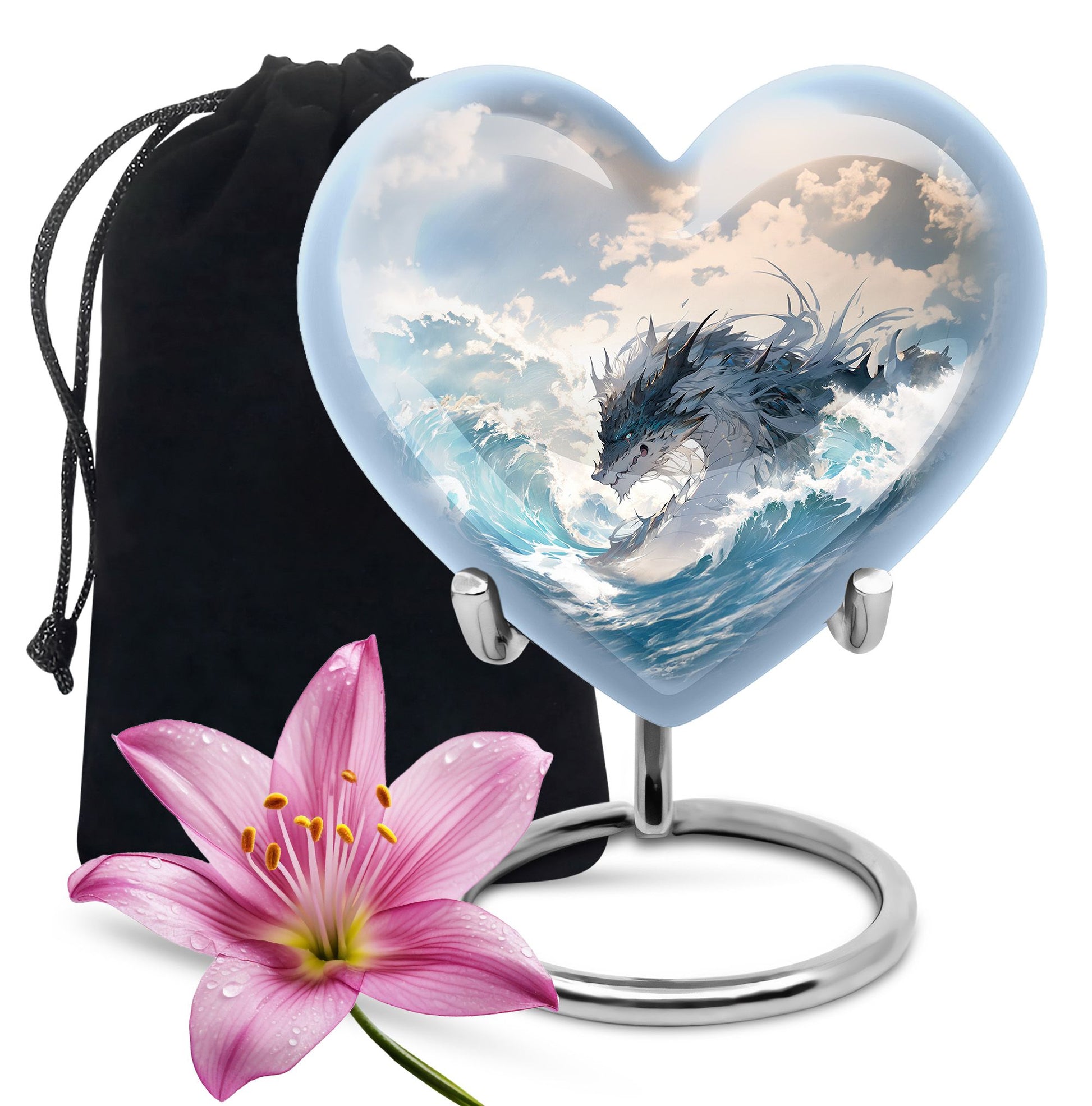 White Dragon Cremation Urn for Human Ashes - Funeral Urns For Ashes