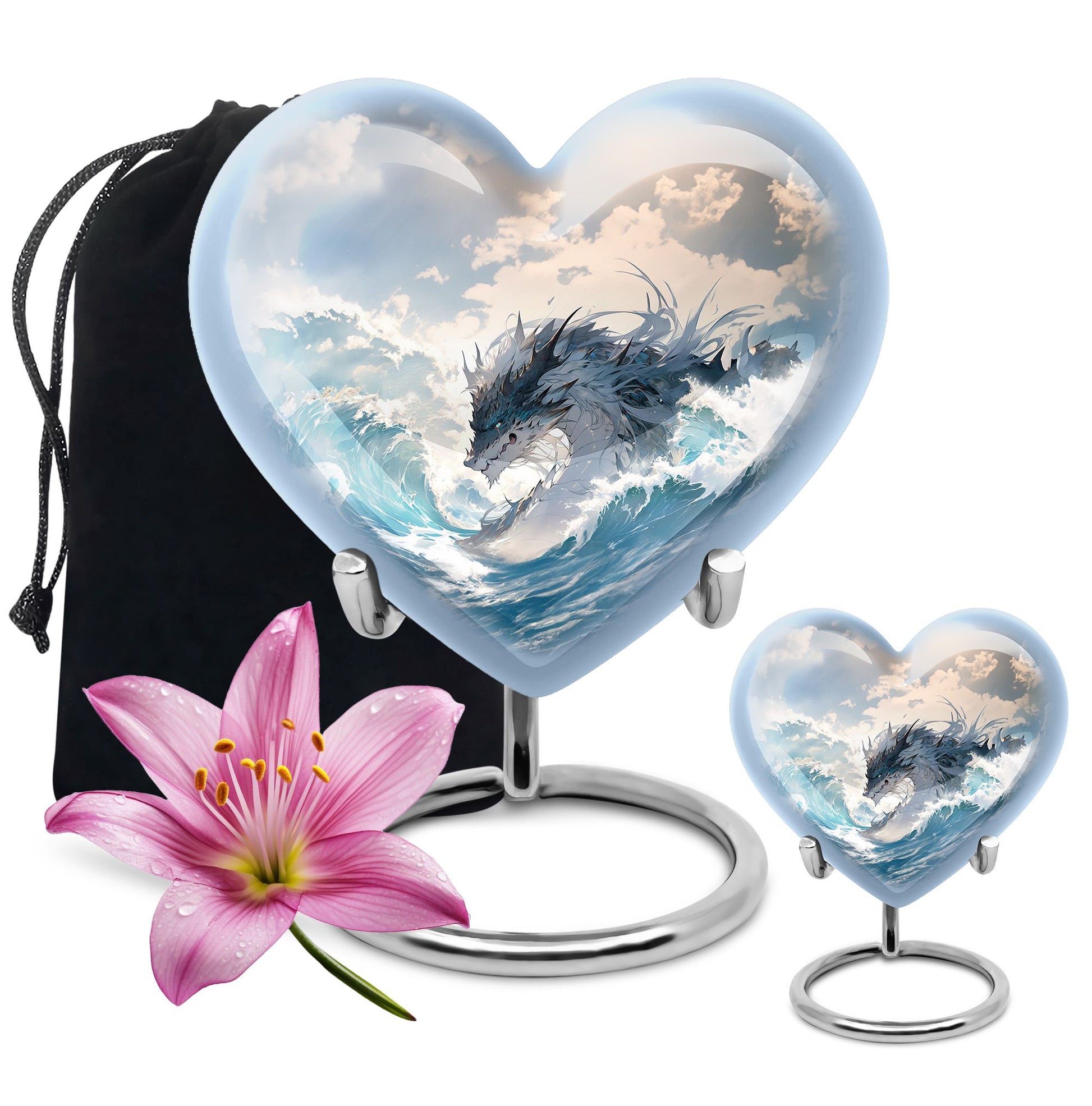 White Dragon Cremation Urn for Human Ashes - Funeral Urns For Ashes