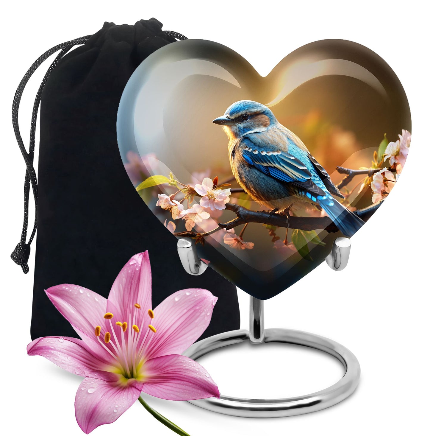 Personalized Bird Cremation Urn for Human Ashes - 10-inch, 200 cu in - Yatskia