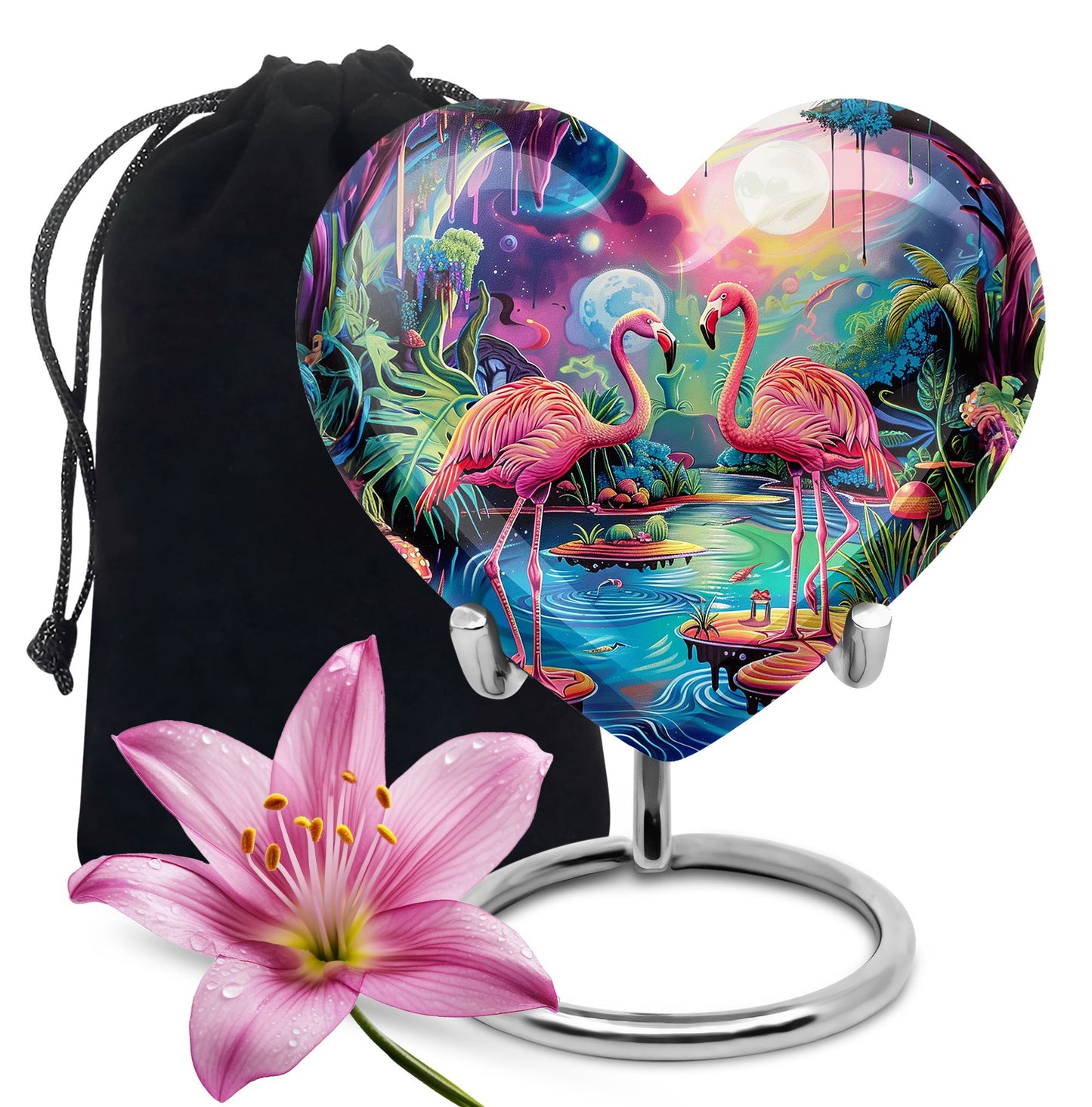Pink Personalized Bird Cremation Urn for Adult - 10-inch, 200 cu in - Yatskia