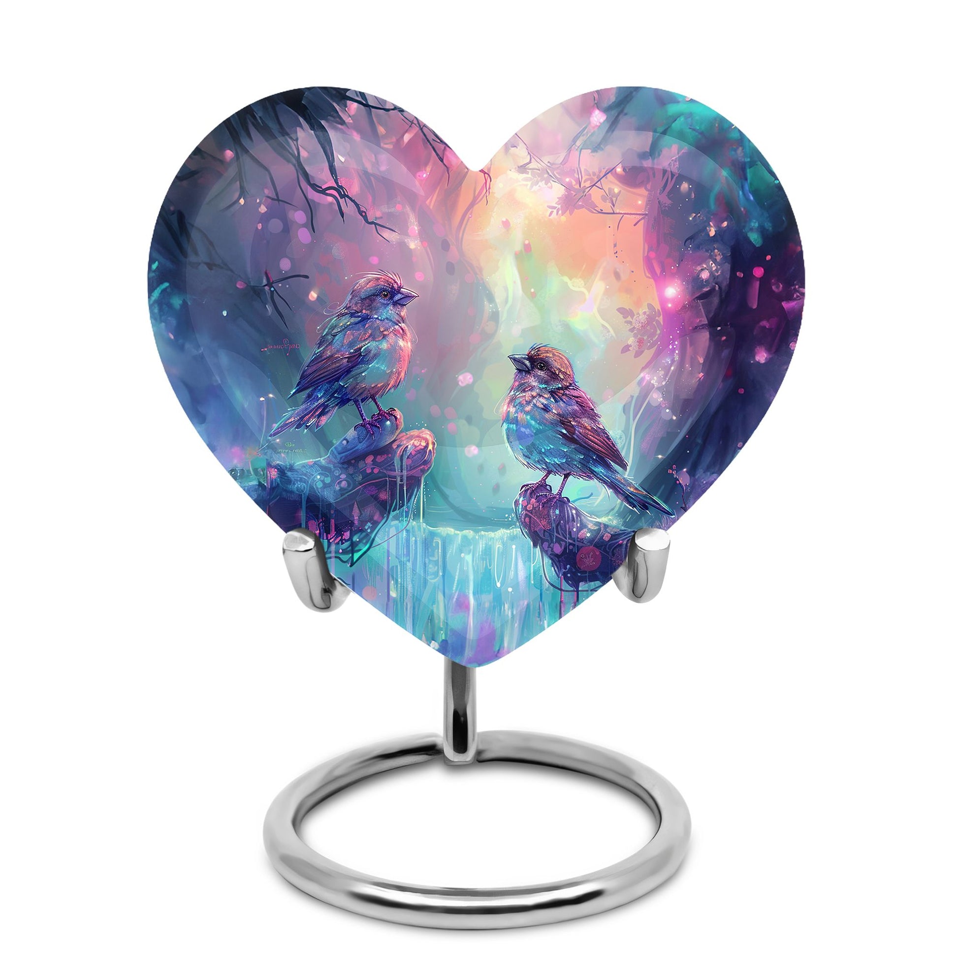 Colorful Birds Cremation Urn for Human Ashes For Mom and Dad