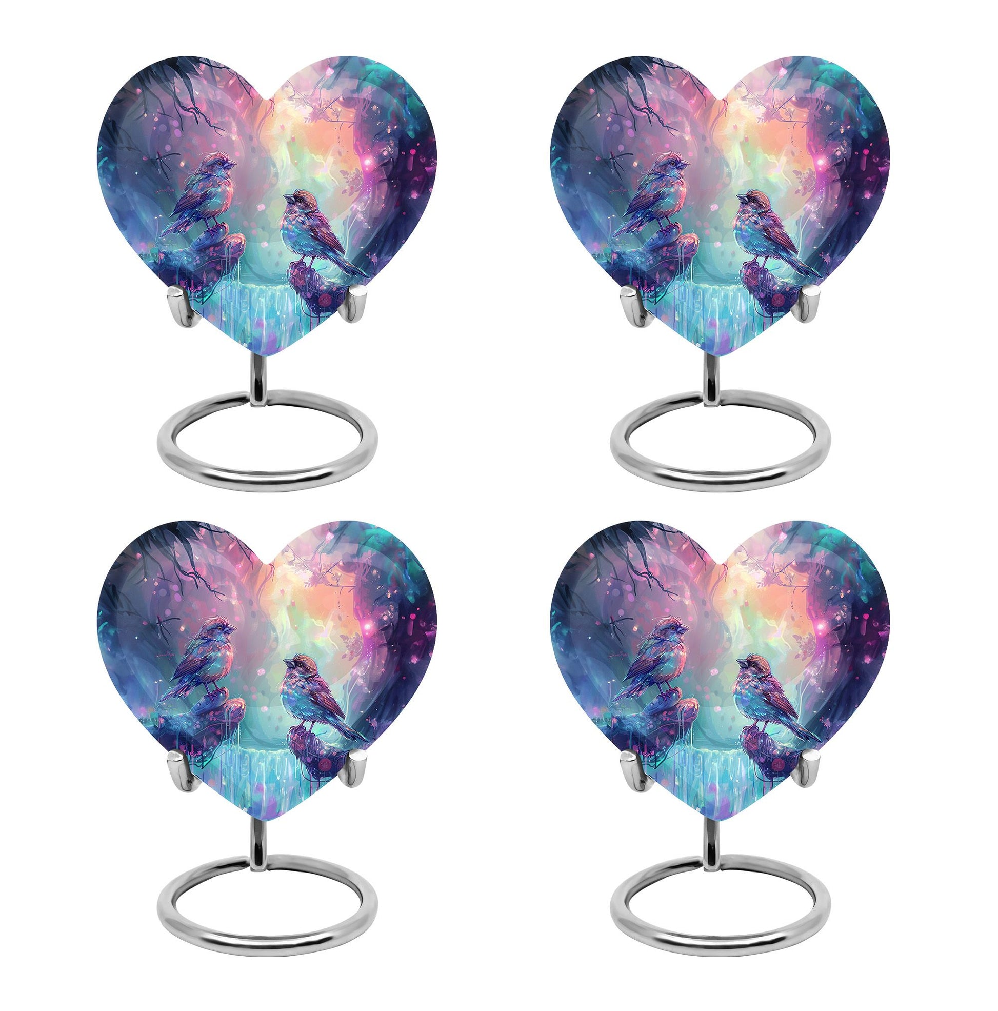 Colorful Birds Cremation Urn for Human Ashes For Mom and Dad