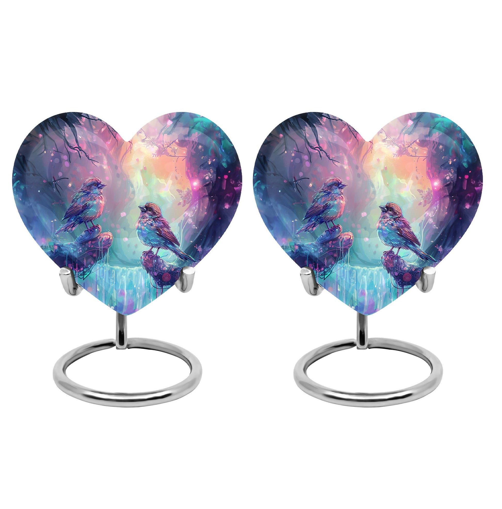 Colorful Birds Cremation Urn for Human Ashes For Mom and Dad