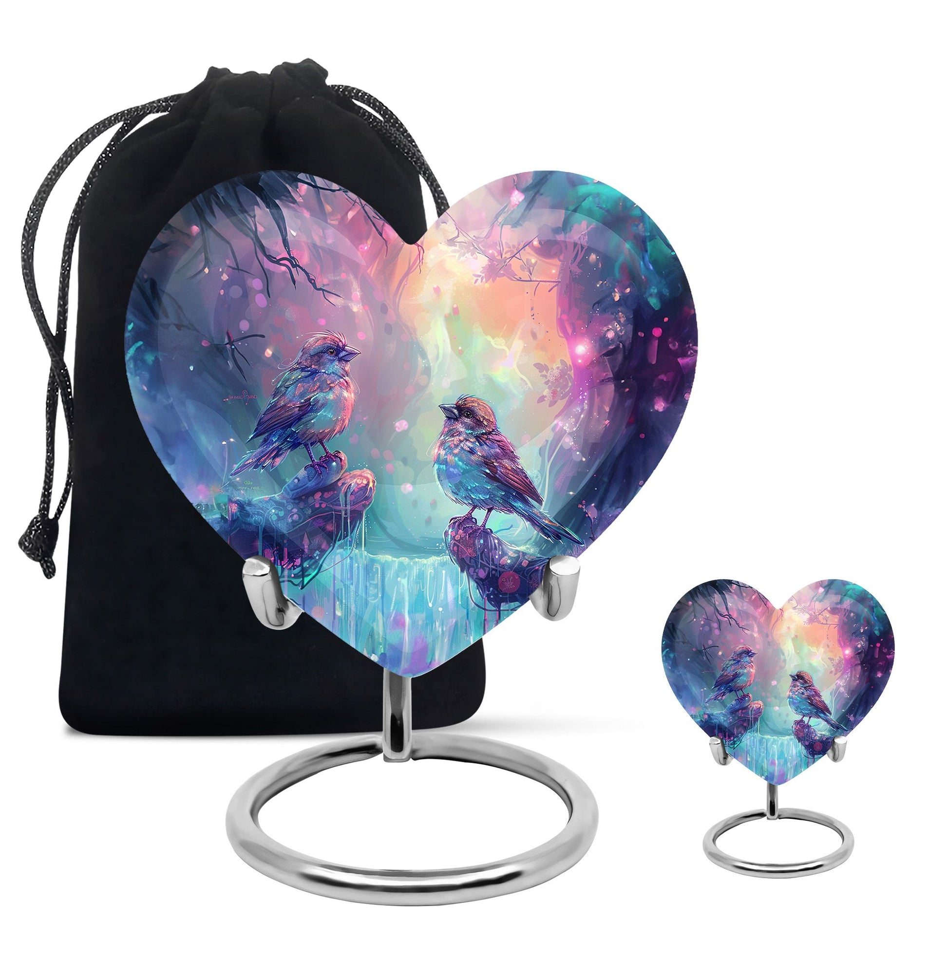 Colorful Birds Cremation Urn for Human Ashes For Mom and Dad