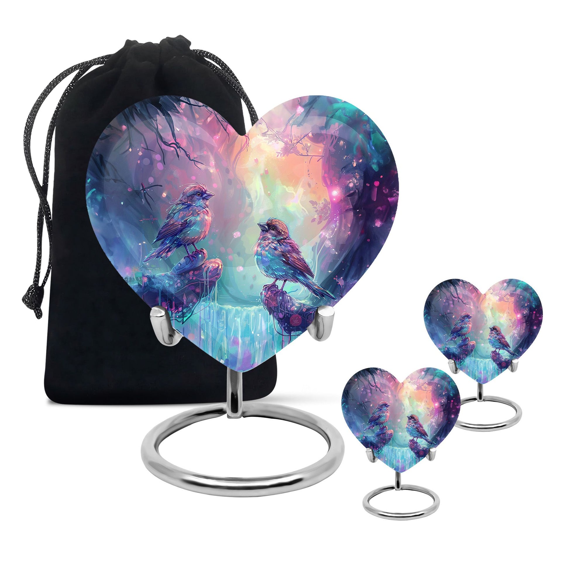 Colorful Birds Cremation Urn for Human Ashes For Mom and Dad