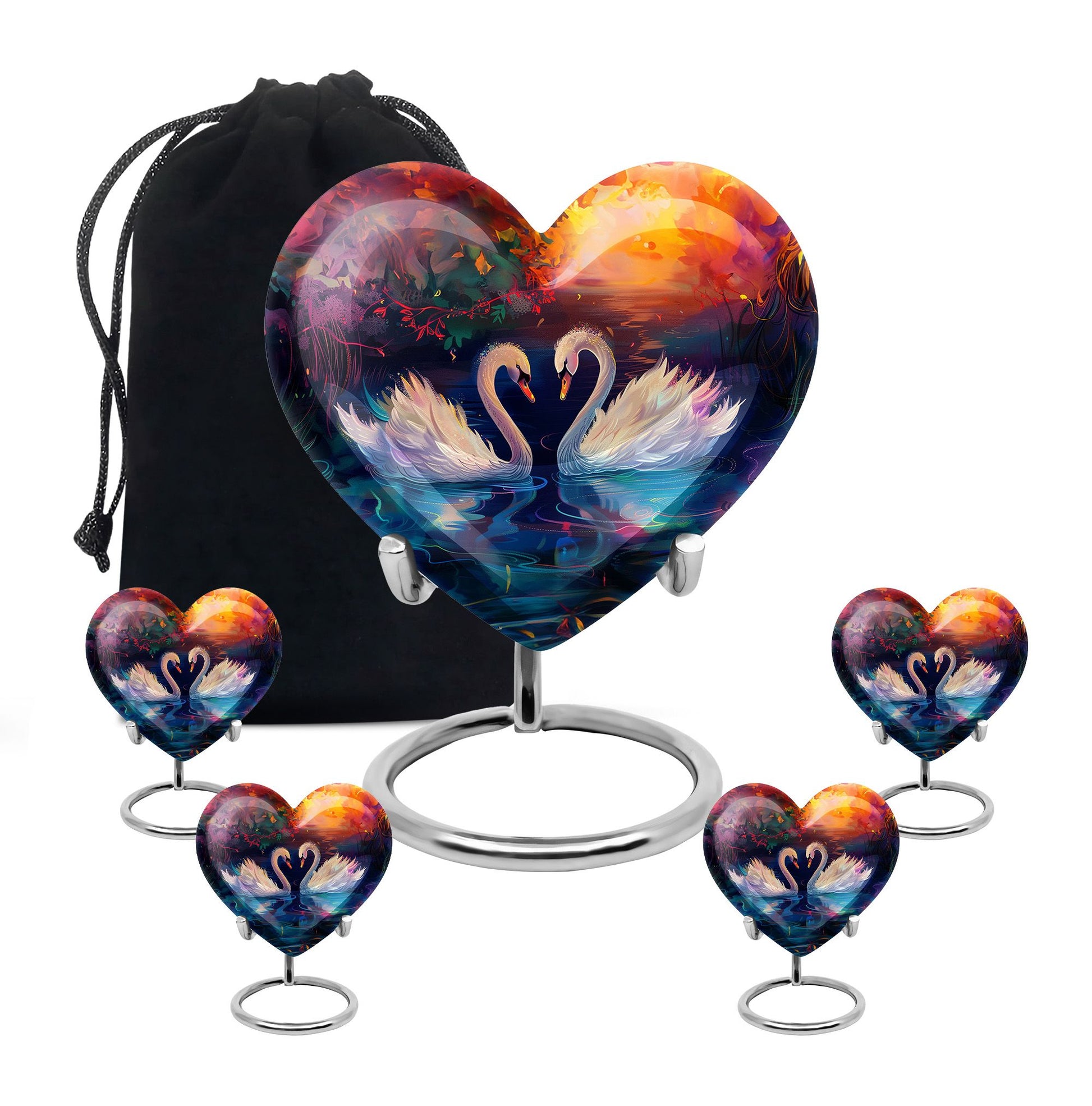 Sunset Swan Cremation Urn for Human Ashes - Urn For Men & Women