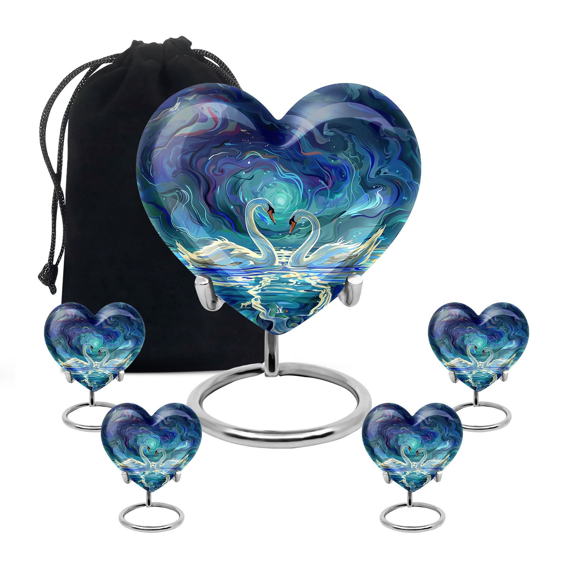 Swans Moonlight Cremation Urn for Human Ashes - Large Urn For Ashes