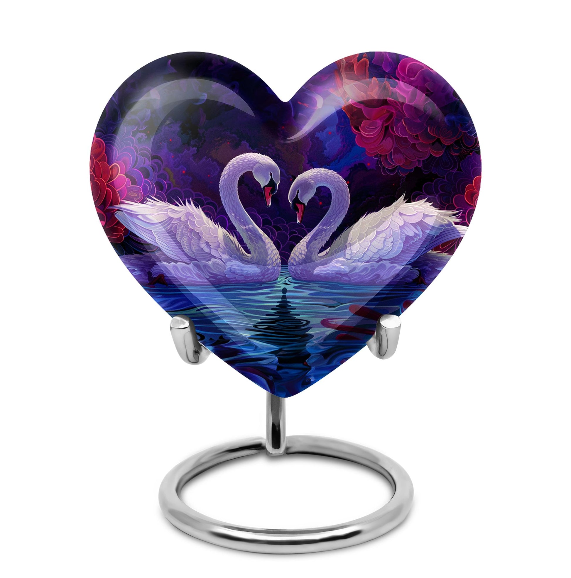 Dual Swan Cremation Urns For Human Ashes - Burial Urns For Adult