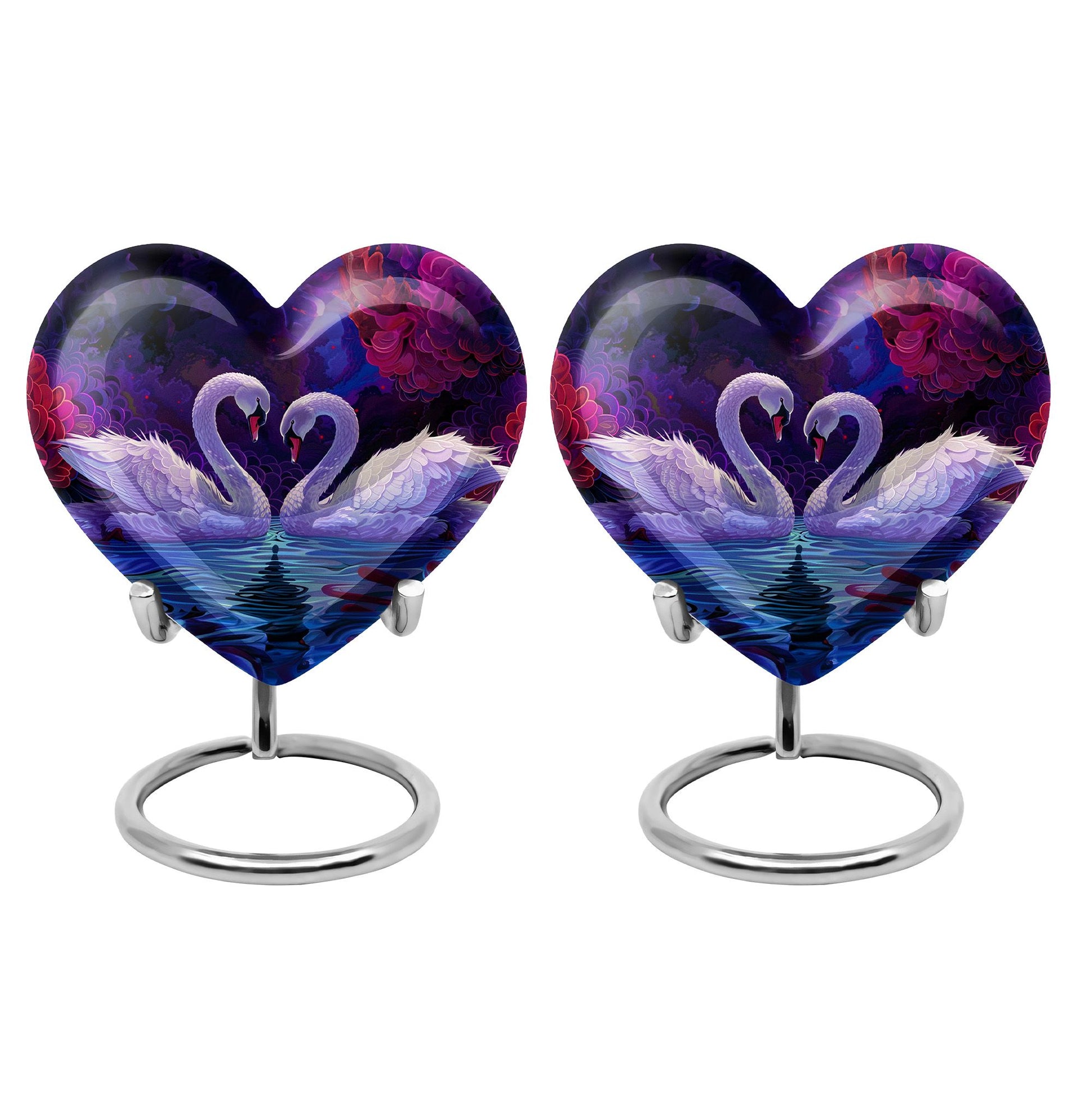 Dual Swan Cremation Urns For Human Ashes - Burial Urns For Adult