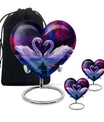 Dual Swan Cremation Urns For Human Ashes - Burial Urns For Adult