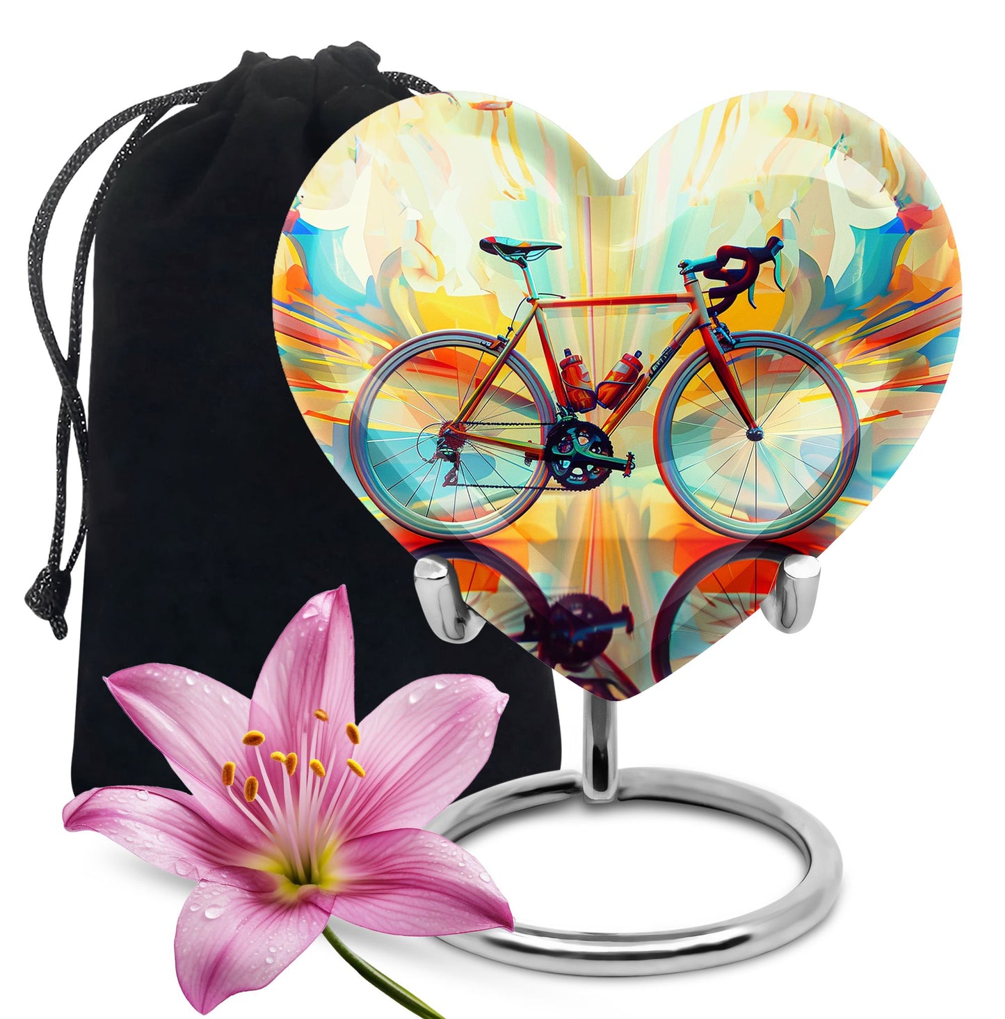 Heartfelt Bicycle Memorial Urn for Cyclists Keepsake Human Ashes Urn