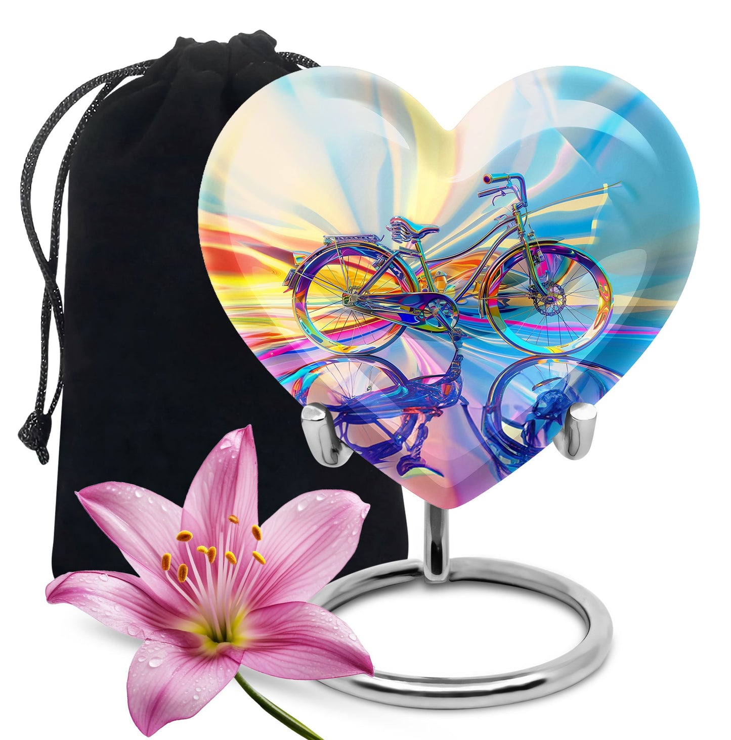 Personalized Bicycle Keepsake Urn for Human Ashes - 10-inch, 200 cu in - Yatskia