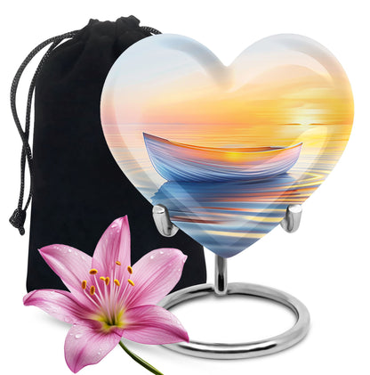 Personalized Sunset Cremation Urn for Adults - 10-inch, 200 cu in - Yatskia