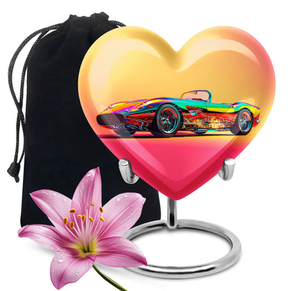 Colorful Personalized Car Cremation Urn for Dad - 10-inch, 200 cu in - Yatskia