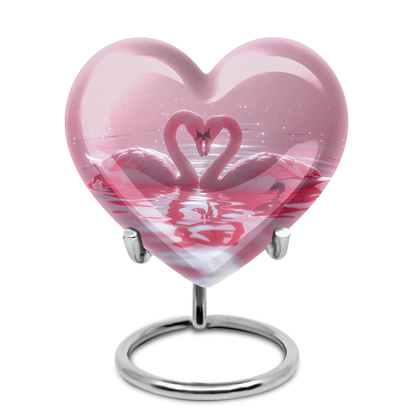 Pink Personalized Bird Memorial Urn for Human Ashes - 10-inch, 200 cu in - Yatskia