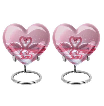 Pink Personalized Bird Memorial Urn for Human Ashes - 10-inch, 200 cu in - Yatskia