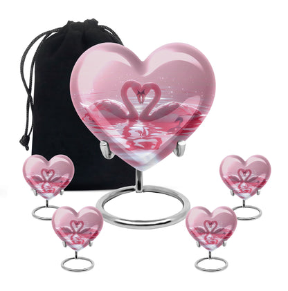 Pink Personalized Bird Memorial Urn for Human Ashes - 10-inch, 200 cu in - Yatskia