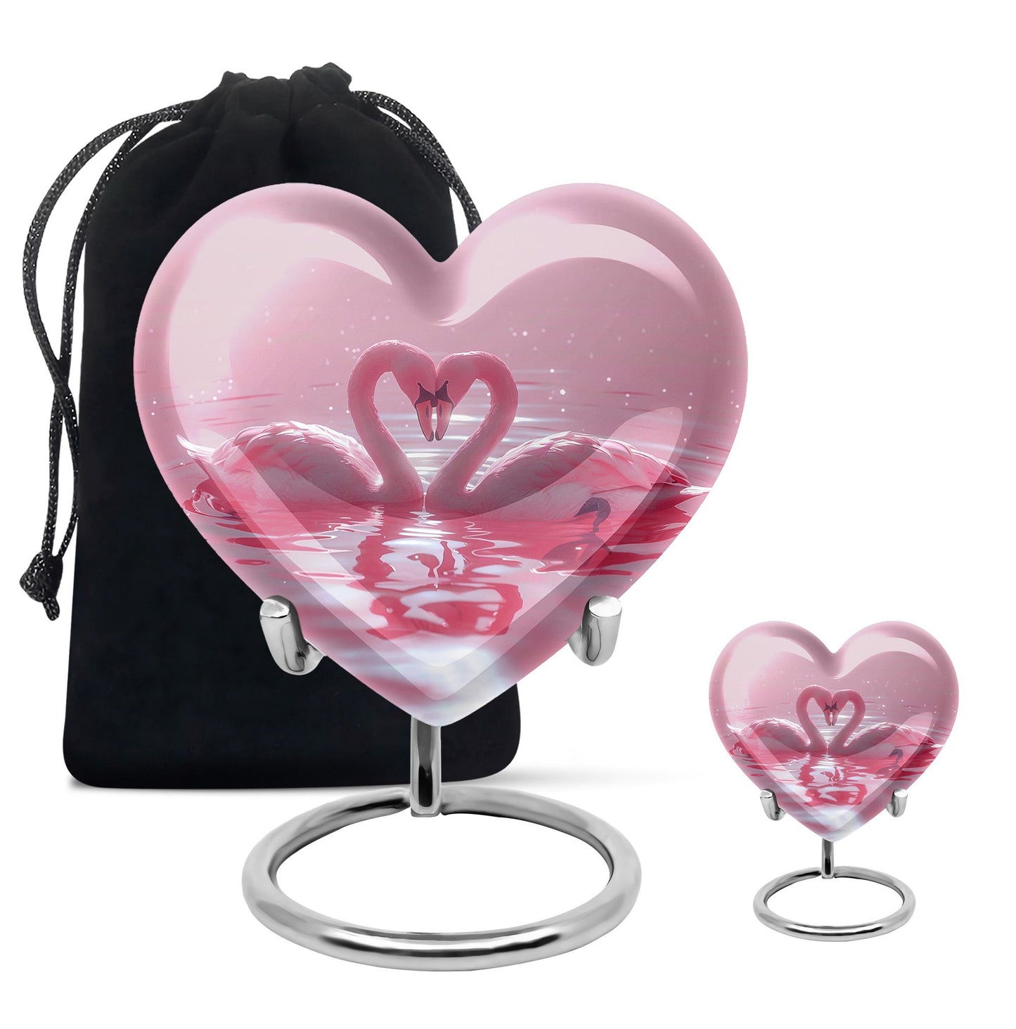 Pink Personalized Bird Memorial Urn for Human Ashes - 10-inch, 200 cu in - Yatskia