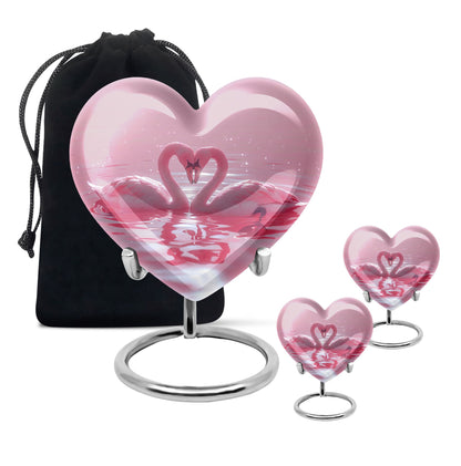 Pink Personalized Bird Memorial Urn for Human Ashes - 10-inch, 200 cu in - Yatskia