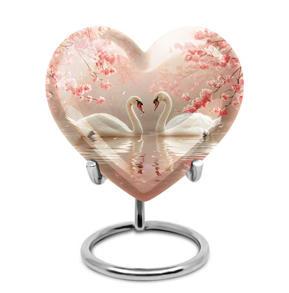 Personalized Swan Cremation Urn for Human Ashes - 10-inch, 200 cu in - Yatskia