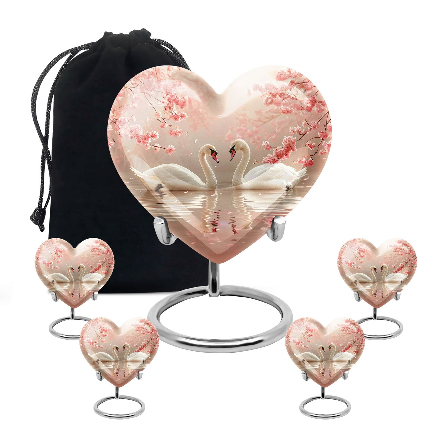 Personalized Swan Cremation Urn for Human Ashes - 10-inch, 200 cu in - Yatskia