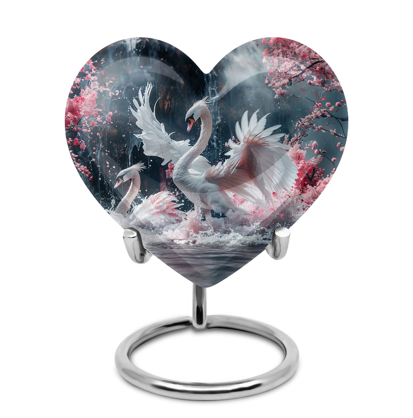 White Personalized Bird Cremation Urn for Human Ashes - 10-inch, 200 cu in - Yatskia