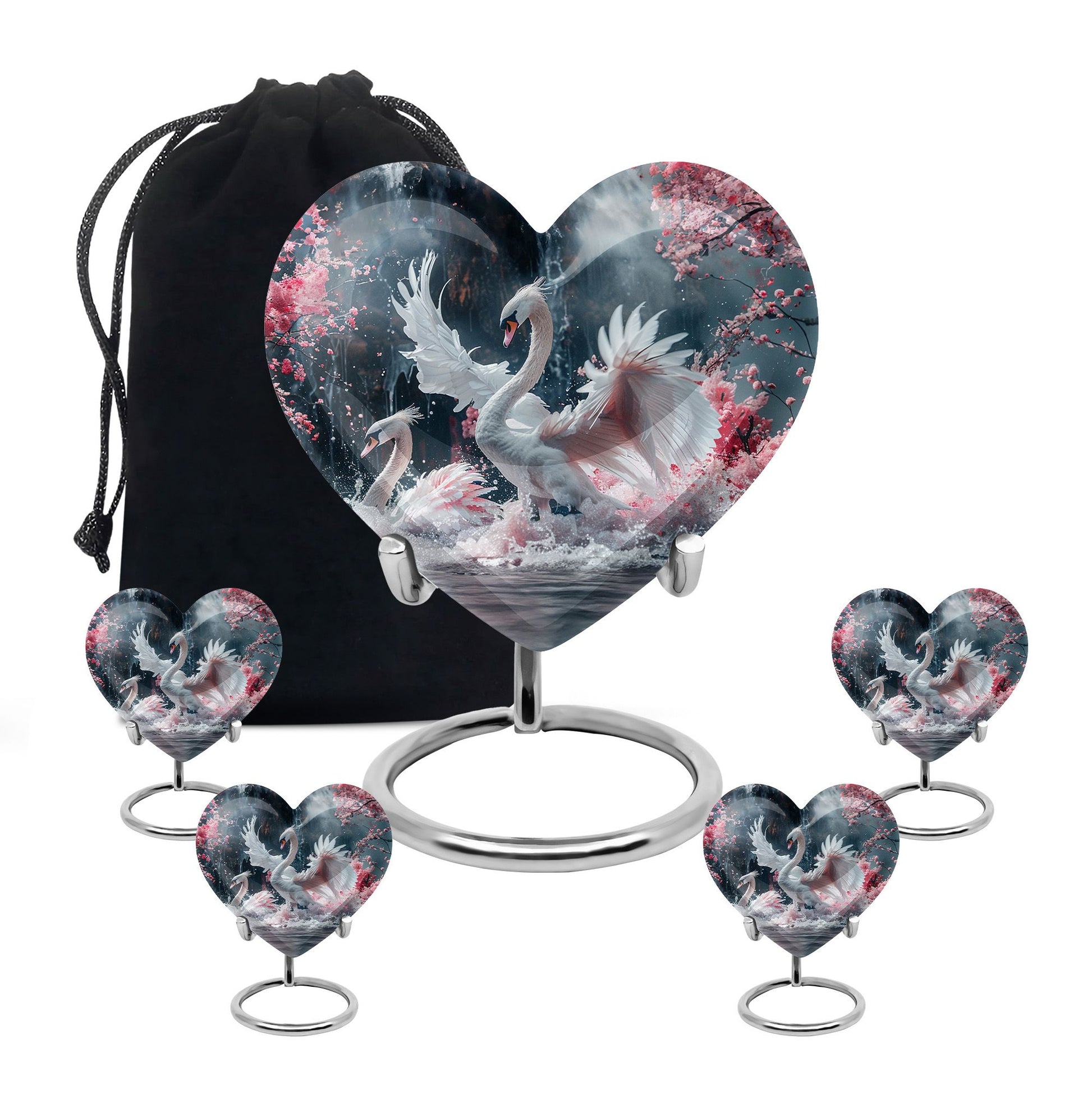 White Swan Funeral Urn - Large Urns For Human Ashes Adult Female