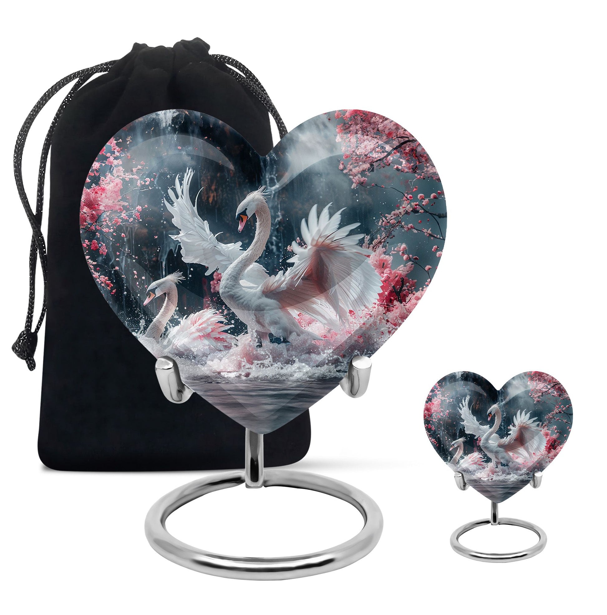 White Swan Funeral Urn - Large Urns For Human Ashes Adult Female