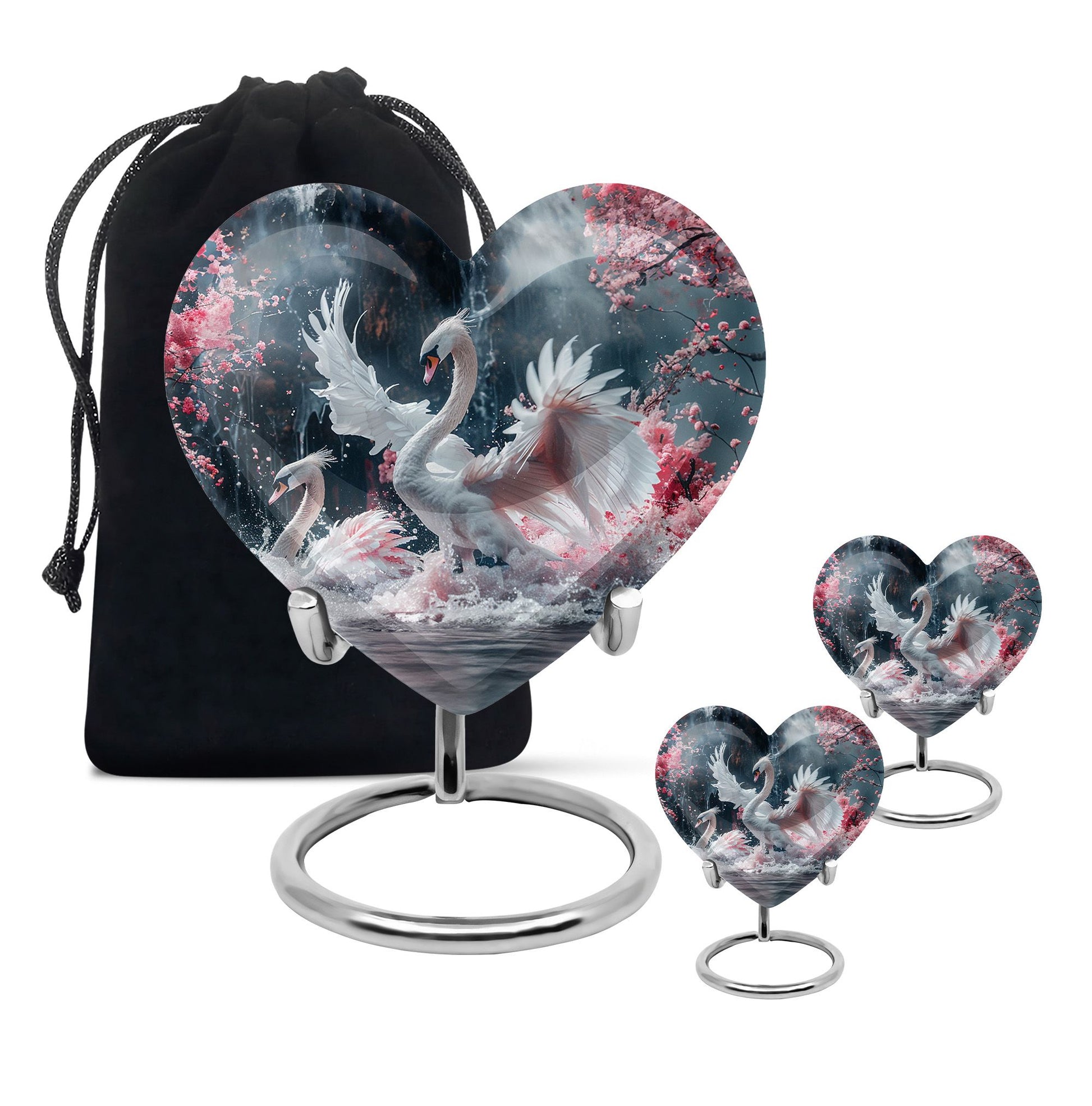 White Swan Funeral Urn - Large Urns For Human Ashes Adult Female