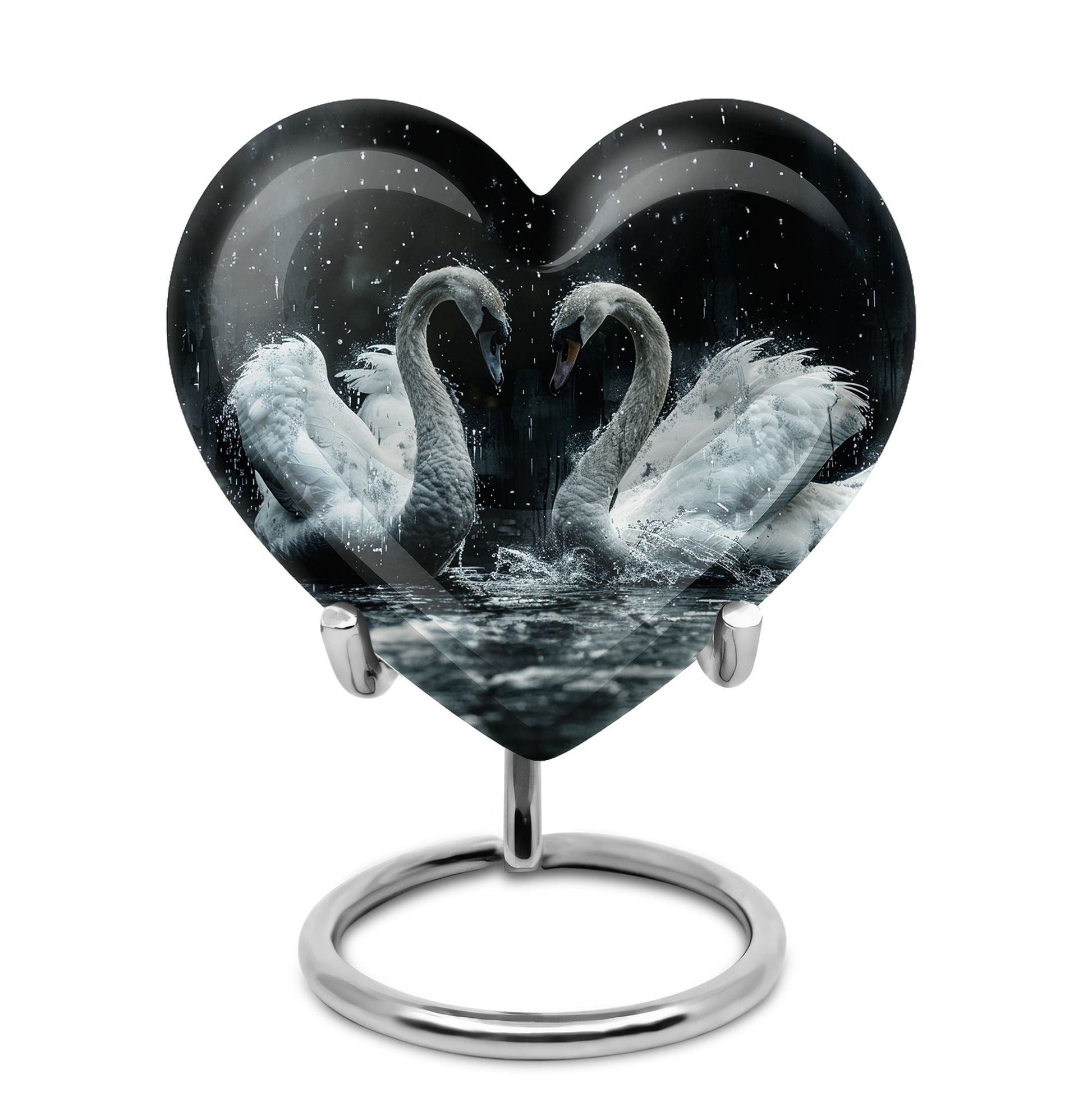 Double Swan Cremation Urns For Human Ashes - Memorial Urn for Mom and Dad