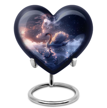Personalized Swan Cremation Urn for Human Ashes - 10-inch, 200 cu in - Yatskia