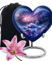 Purple Swan Cremation Urn for Human Ashes - Large Urns For Female & Male