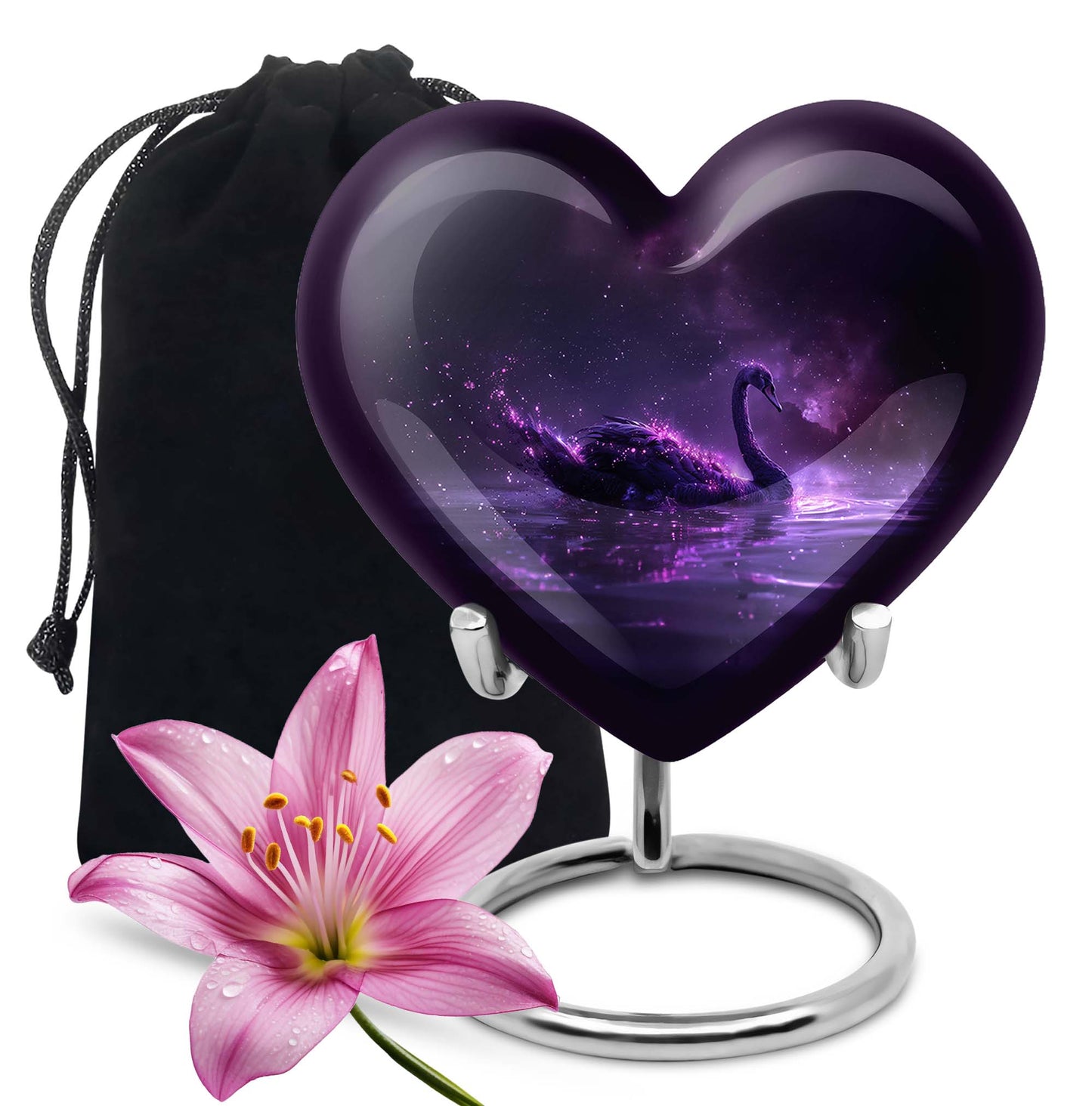 Purple Personalized Bird Cremation Urn for Human Ashes - 10-inch, 200 cu in - Yatskia